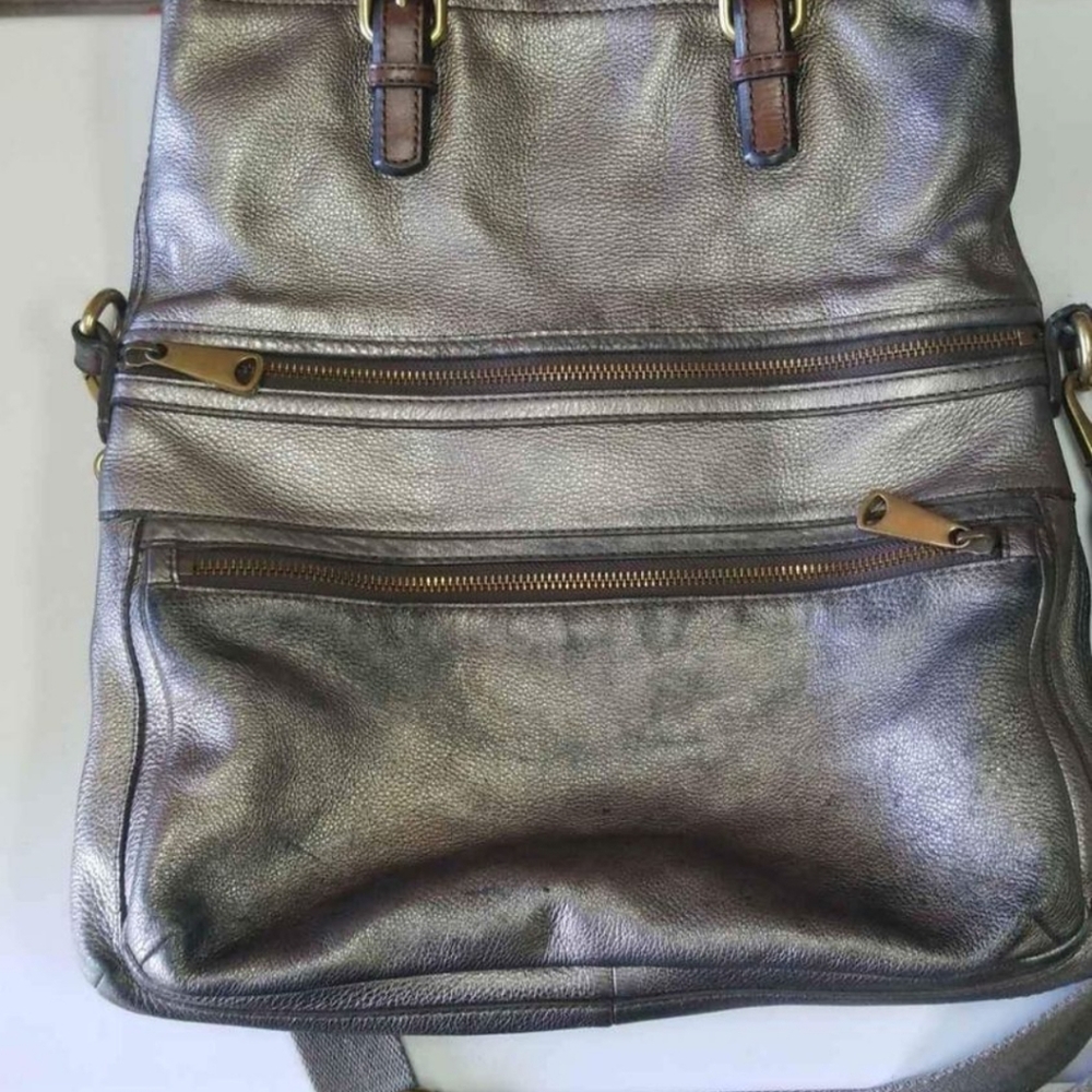 Fossil Distressed Metallic Explorer crossbody bag
